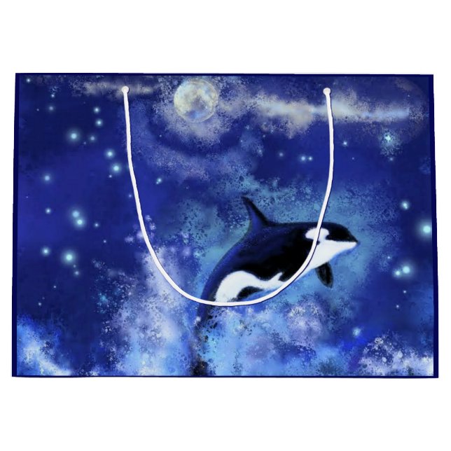 Killer Whale Gift Bag Blue Full Moon (Front)