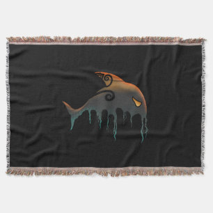 killer whale Halloween Throw Blanket