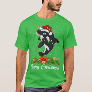 Killer Whale Lover Matching Santa Hat Killer Whale T-Shirt
