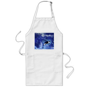 Killer Whale on Full Moon Apron - Painting