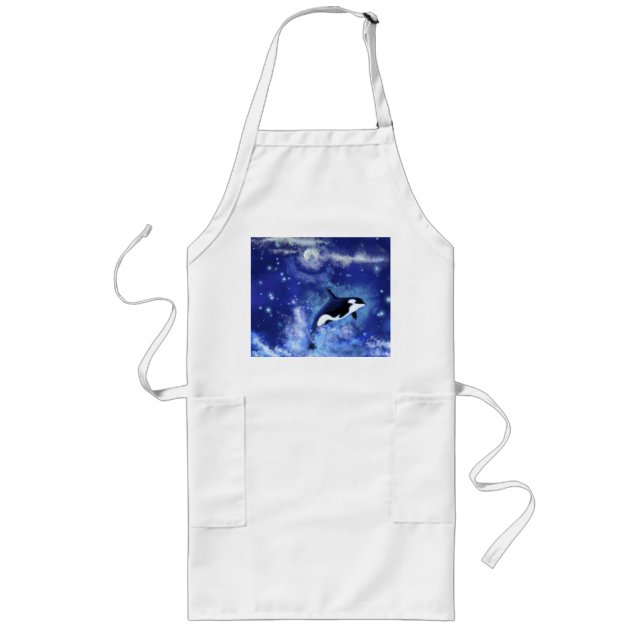 Killer Whale on Full Moon Apron - Painting (Front)