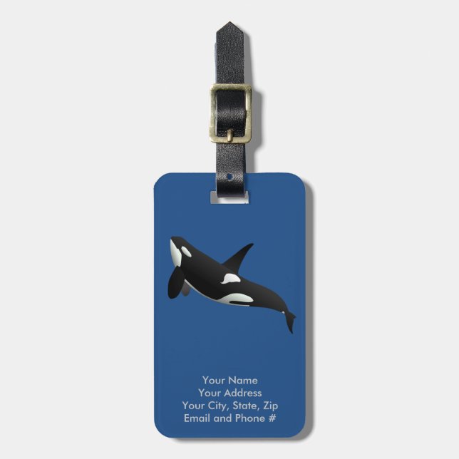 Killer Whale, Orcinus Orca Luggage Tag (Front Vertical)