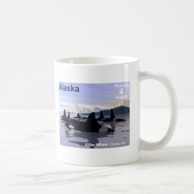 Killer Whales - Alaska Postage Coffee Mug (Right)