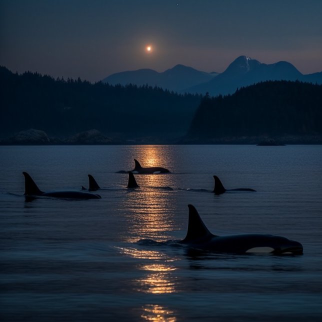 Killer Whales at Night - Orca Jigsaw Puzzle (Creator Uploaded)