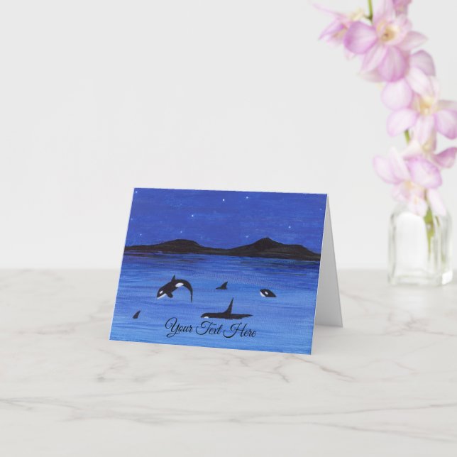 Killer Whales Card (Orchid)
