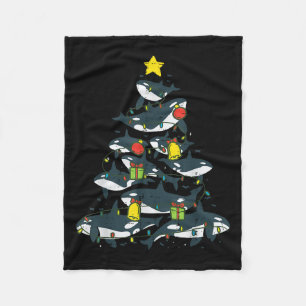 Killer Whales Christmas Tree Xmas Orca Women Men B Fleece Blanket