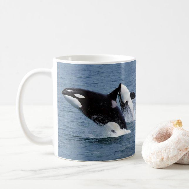 Killer whales coffee mug (With Donut)