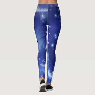 Killer Whales on Full Moon - Art Drawing Leggings