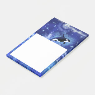 Killer Whales on Full Moon - Art Drawing - Post-it Notes