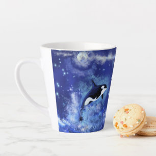 Killer Whales on Full Moon Latte Mug