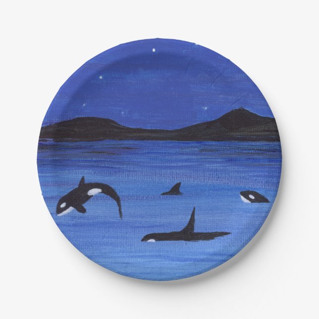Killer Whales Paper Plate (Front)