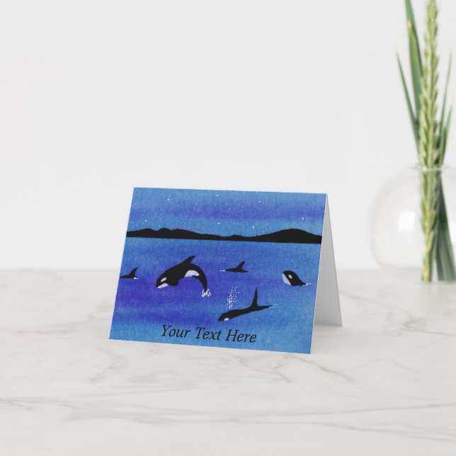 Killer Whales Thank You Card (Front)