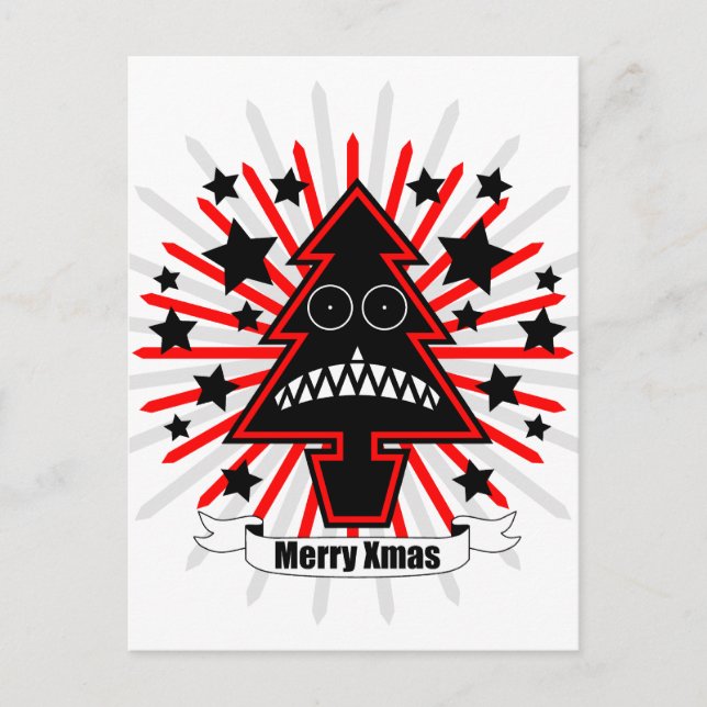Killer Xmas Tree Holiday Postcard (Front)