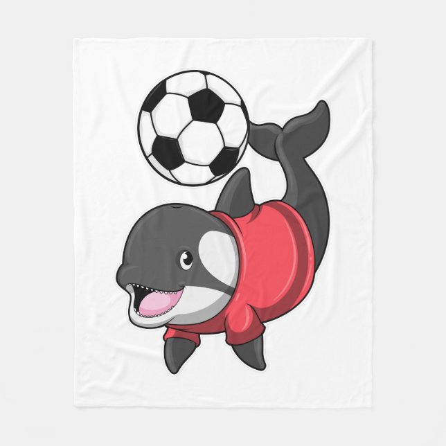 Killerwhale as Soccer player with Soccer Fleece Blanket (Front)