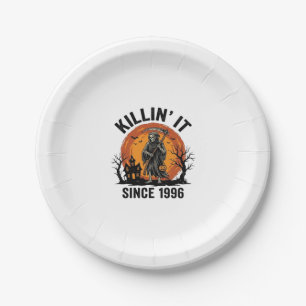 Killing It Since 1996 Vintage Halloween Reaper Des Paper Plate