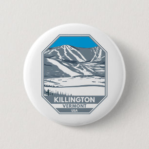 Killington Ski Area Winter Vermont 2 Inch Round Button