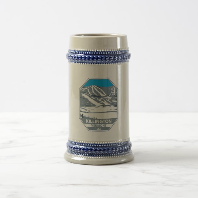 Killington Ski Area Winter Vermont Beer Stein (Center)