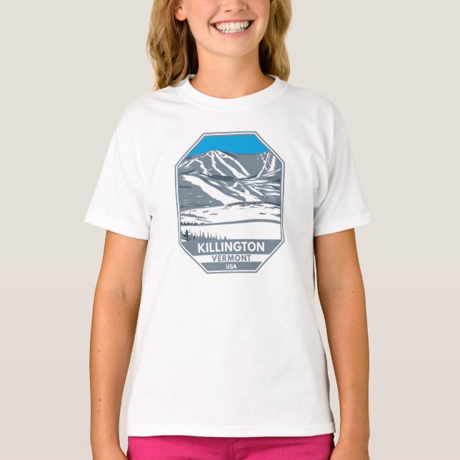 Killington Ski Area Winter Vermont T-Shirt (Front)