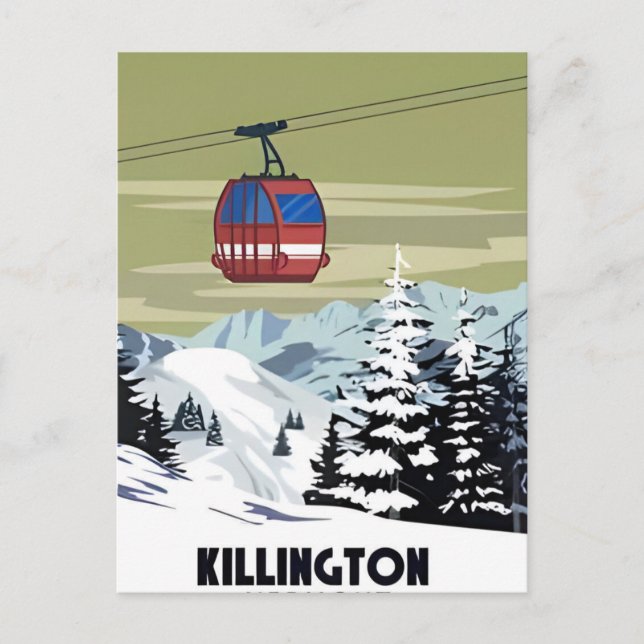Killington Ski Area Winter Vermont Vintage Postcard (Front)