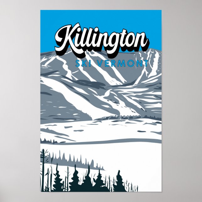 Killington Ski Area Winter Vermont Vintage Poster (Front)