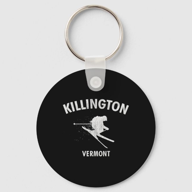 Killington Skiing Tee Vermont Ski  Keychain (Front)