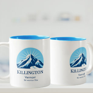 Killington Vermont ski resort souvenir gift Two-Tone Coffee Mug