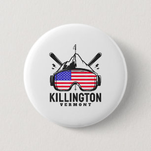 Killington vermont ski retro skiing 2 inch round button