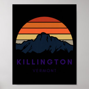 Killington Vermont Skiing Snowboarding Hikers Gift Poster