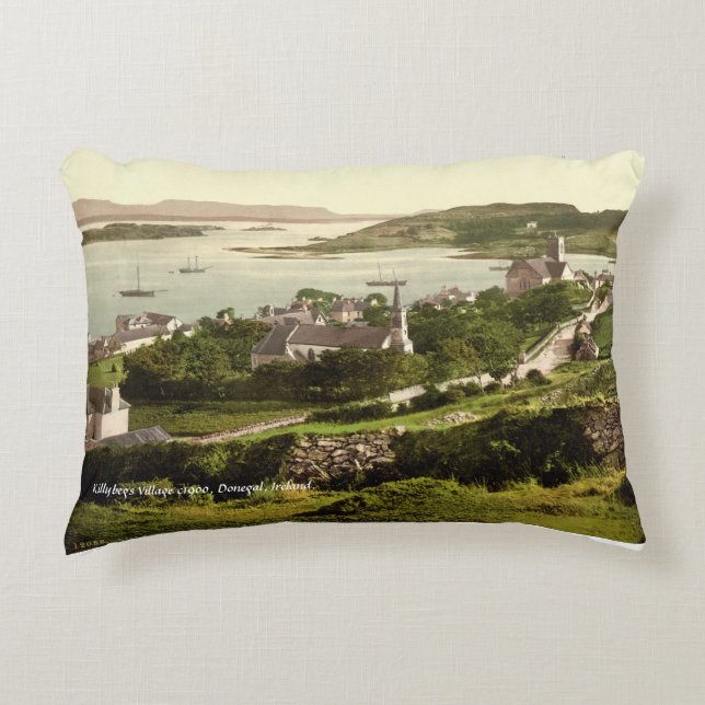 Killybegs village c1900, Donegal Ireland. Accent Pillow (Front)