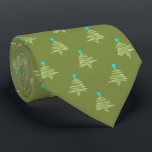 Kilowatt Christmas Tree Moss Green Two-sided Tie<br><div class="desc">Moss green with sage green and turquoise colorway.  Inspired by the retro advertising icon from the forties,  this Christmas tree design is a fun holiday design for a necktie. These designs come in several colorways.</div>