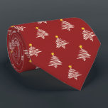 Kilowatt Christmas Tree Red Two-sided Tie<br><div class="desc">Red with ecru and gold colorway.  Inspired by the retro advertising icon from the forties,  this Christmas tree design is a fun holiday design for a necktie. These designs come in several colorways.</div>