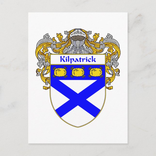 Kilpatrick Coat of Arms (Mantled) Postcard (Front)