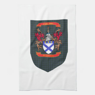 Kilpatrick Crest on Douglas Tartan Shield Kitchen Towel