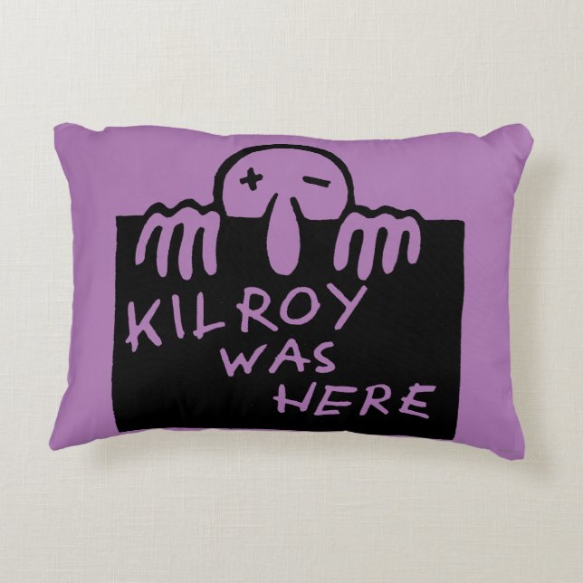 Kilroy Was Here Decorative Pillow (Back)
