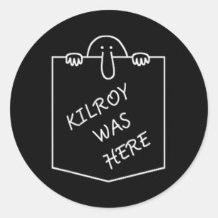 Kilroy Was Here Graffiti Art Pocket Classic Round Sticker