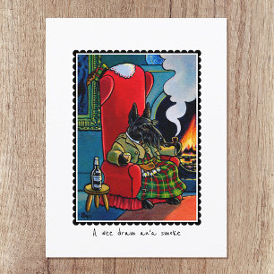 Kilt Wearing Scottish Terrier Dog Custom Postcard