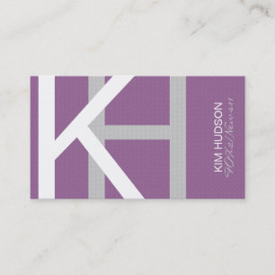 Kim H Trendy Textured Monogram Business Card