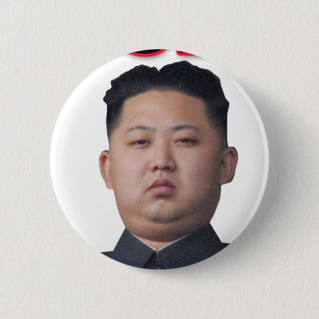 kim jong il bow 2 inch round button (Front)