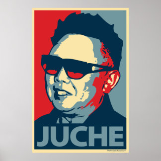 Kim Jong Il - Juche : affiche OHP
