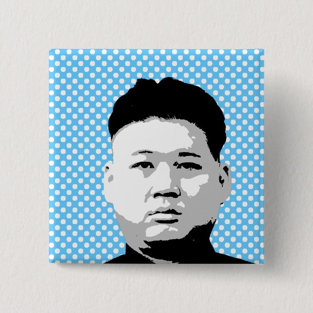 Kim Jong Un 2 Inch Square Button (Front)