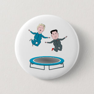 Kim Jong Un and President Trump Trampolone 2 Inch Round Button
