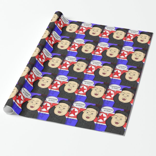 Kim Jong Un, North Korea, Dictator, Korea, Funny, Wrapping Paper (Unrolled)