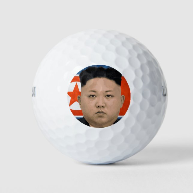 Kim Jong Un North Korean leader Golf Balls (Front)
