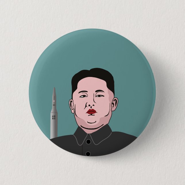 Kim Jong-un & nuclear missile 2 Inch Round Button (Front)