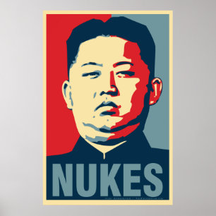 Kim Jong Un "Nukes" Obama Affiche Parodique