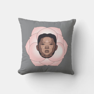 Kim Jong Un on Magnolia on Grey Throw Pillow