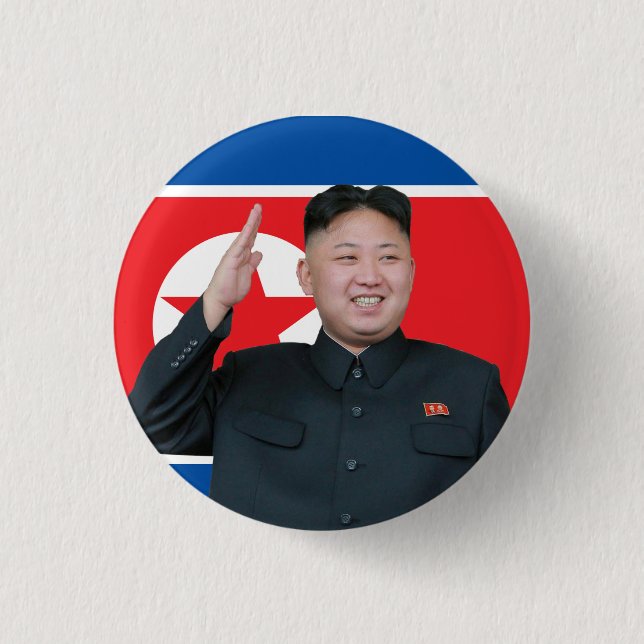 Kim Jong Un Salute 1 Inch Round Button (Front)