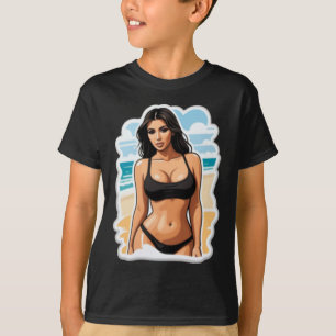 Kim Kardashian Beach Sticker  T-Shirt