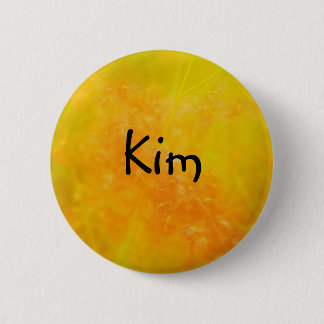 Kim personnalisé joli badge NOM Orange / Bouton