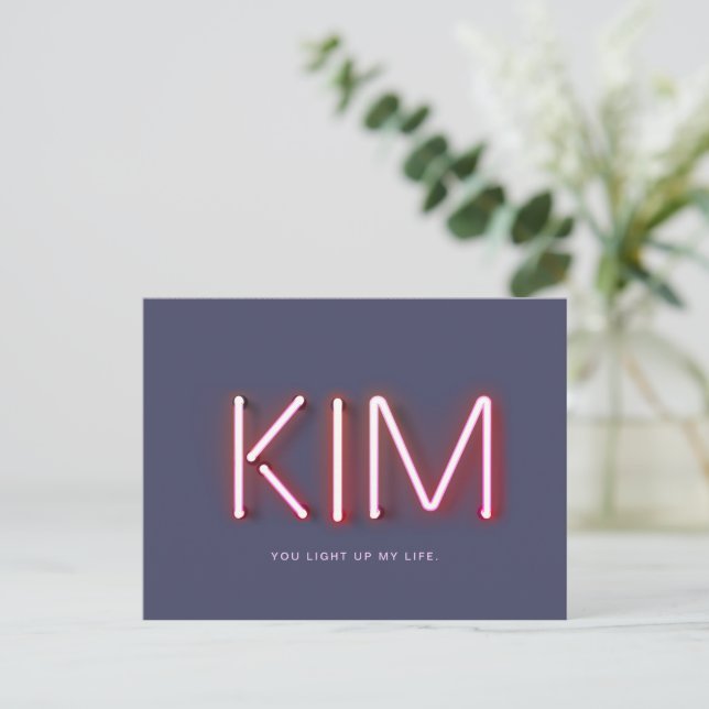 Kim You Light Up My Life Neon Lights Postcard (Standing Front)